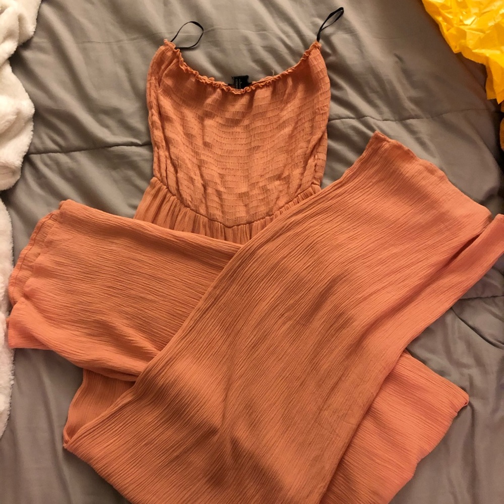 strapless wide leg jumpsuit